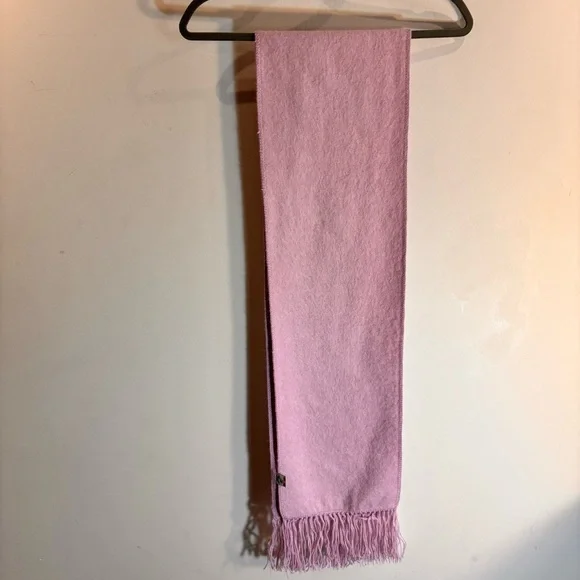 ALPACA CAMARGO Scarf Soft Pink Alpaca Wool Fringed 66” Long 9” Wide 4” Fringe - Picture 5 of 7